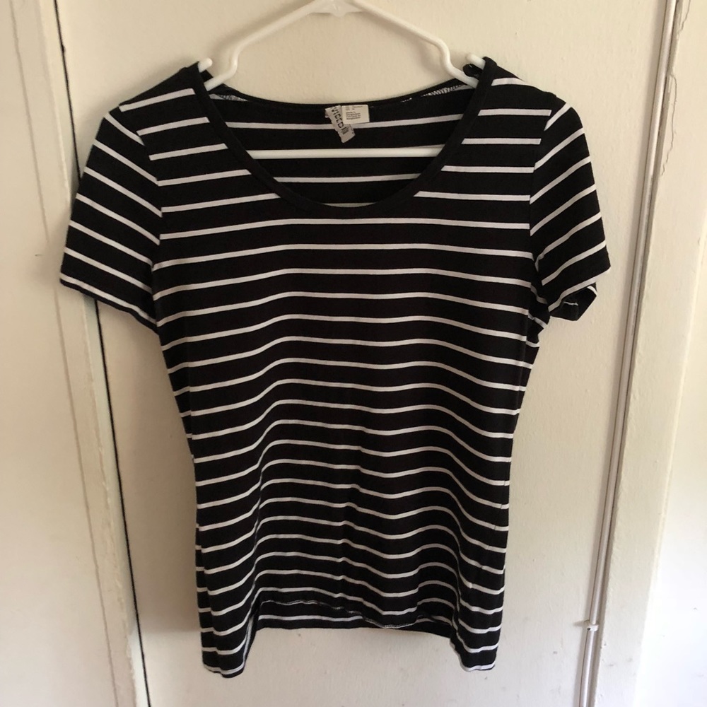 Black and White Striped Tee